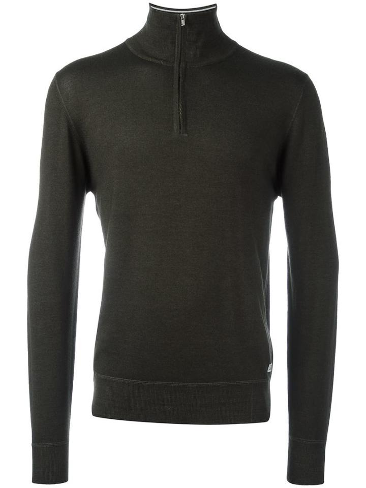 Cp Company Zipped Turtleneck Jumper, Men's, Size: 50, Green, Wool