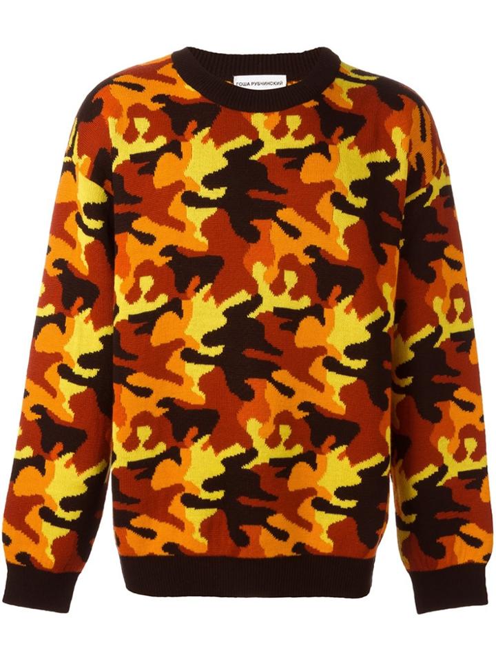 Gosha Rubchinskiy Camouflage Sweater - Yellow & Orange