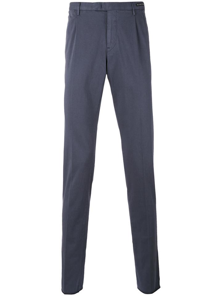 Pt01 - Ville Trousers - Men - Silk/cotton/spandex/elastane - 56, Blue, Silk/cotton/spandex/elastane