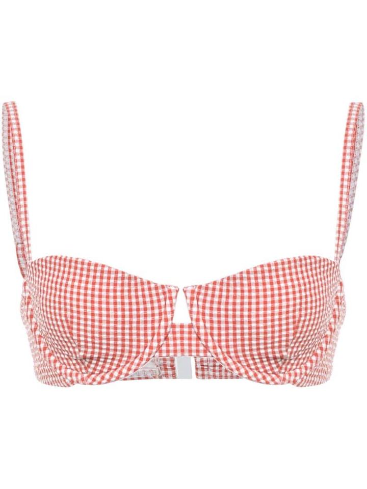 Onia Dalia Gingham Bikini Top - Red