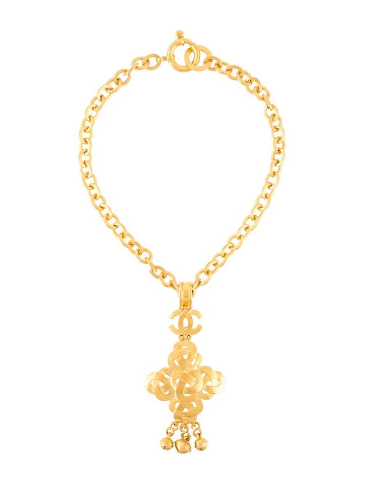 Chanel Vintage Maltese Cross Pendant Necklace