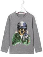 Moncler Kids Bear Print T-shirt, Boy's, Size: 10 Yrs, Grey