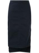 Nº21 Slit Midi Pencil Skirt - Blue