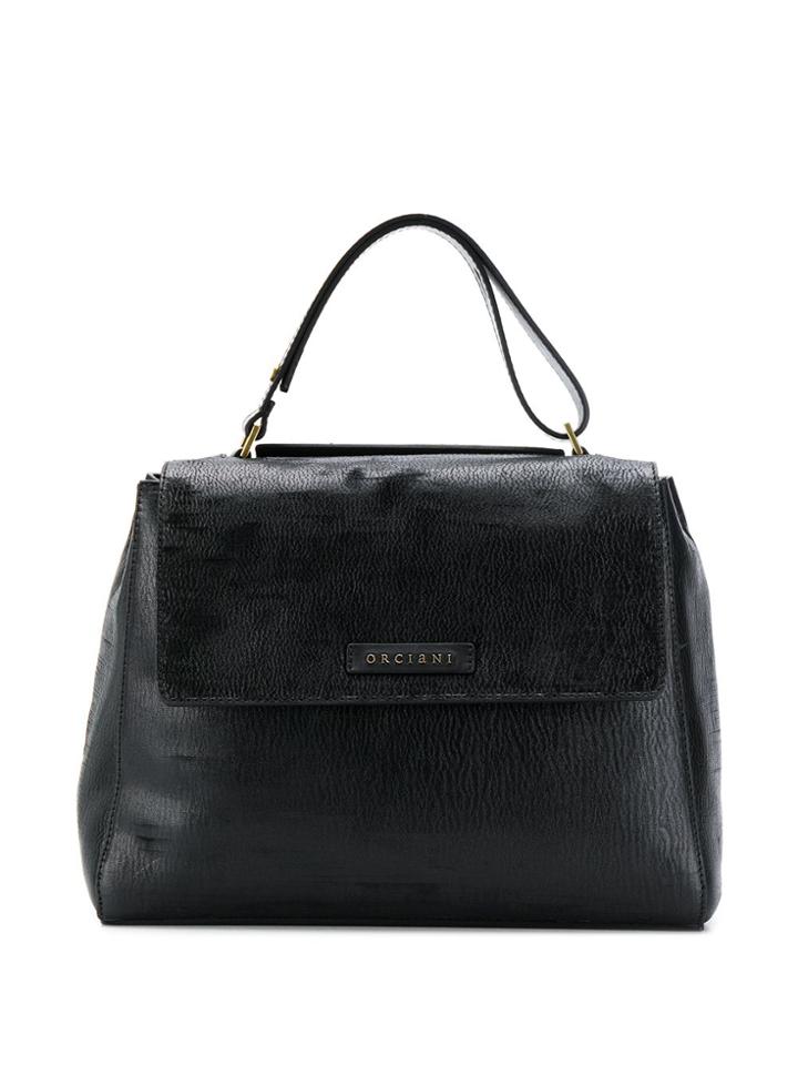 Orciani Creased Tote Bag - Black