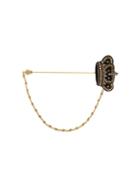 Dolce & Gabbana Bead Embroidered Crown Pin, Men's, Metallic
