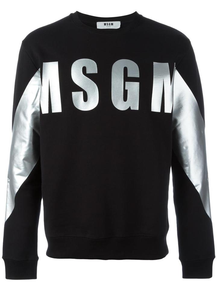 Msgm Logo Print Sweatshirt, Men's, Size: Medium, Cotton