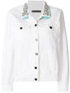Simonetta Ravizza Crystal Embellished Denim Jacket - White