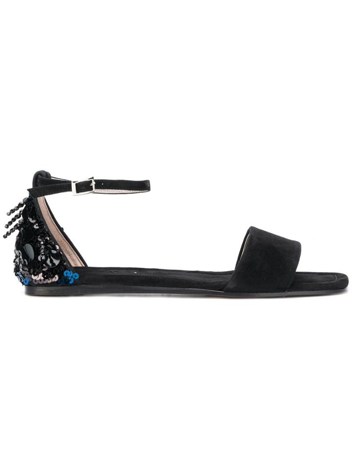 Agl Embellished Ankle Strap Sandals - Black