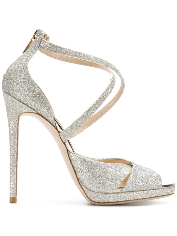 Jimmy Choo Lorina 100 Sandals - Metallic
