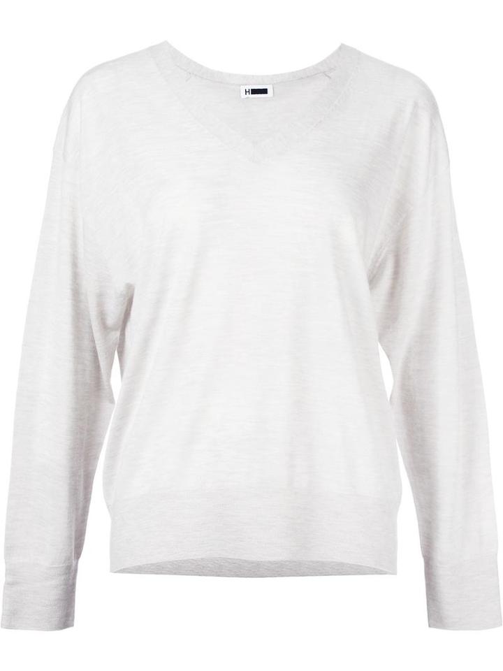 H Beauty & Youth. V-neck Jumper, Women's, Grey, Cashmere