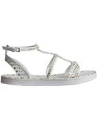 Burberry Riveted Leather Gladiator Sandals - White