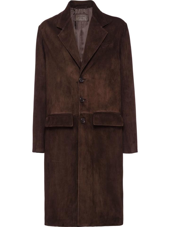 Prada Suede Coat - Brown