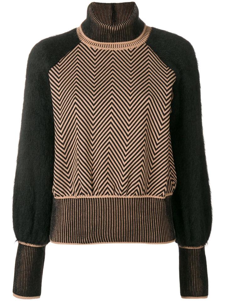 Gianluca Capannolo Chevron Pattern Jumper - Black