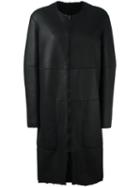 Joseph Zipped Mid Coat, Women's, Size: 38, Black, Lamb Skin/lamb Fur