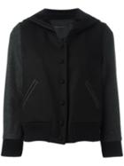 Marc Jacobs Sailor Lapel Varsity Jacket, Women's, Size: 4, Black, Cupro/wool/polyester/cotton