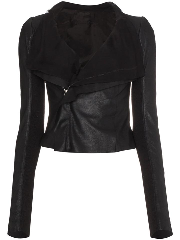 Rick Owens Draped Leather Jacket - Black