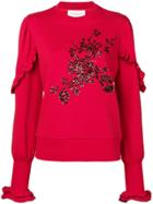 Giuseppe Di Morabito Sequin Floral Sweatshirt - Red