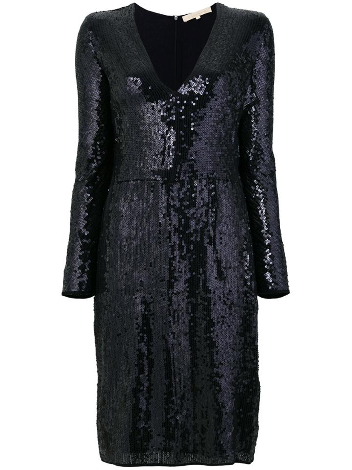 Vanessa Bruno Sequined V-neck Dress - Blue