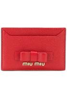 Miu Miu Bow Logo Cardholder - Red