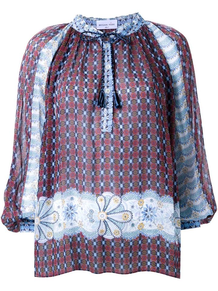 Megan Park 'orla' Pattern Blouse, Women's, Size: 8, Viscose