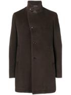 Tagliatore Concealed Front Coat - Brown