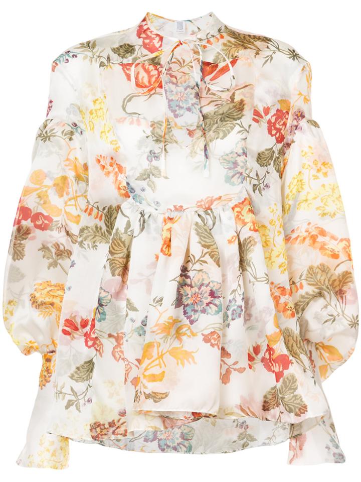 Rosie Assoulin Floral Print Blouse - White