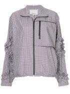 3.1 Phillip Lim Ruffled Gingham Track Jacket - Purple