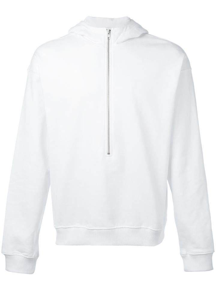Futur - Zipped Neck Hoodie - Men - Cotton - L, White, Cotton