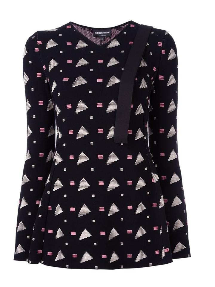 Emporio Armani Jacquard 'runway' Jumper, Women's, Size: 42, Black, Polyester/viscose