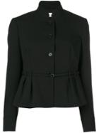 Red Valentino - Gathered Waist Jacket - Women - Polyester/spandex/elastane/wool - 40, Black, Polyester/spandex/elastane/wool