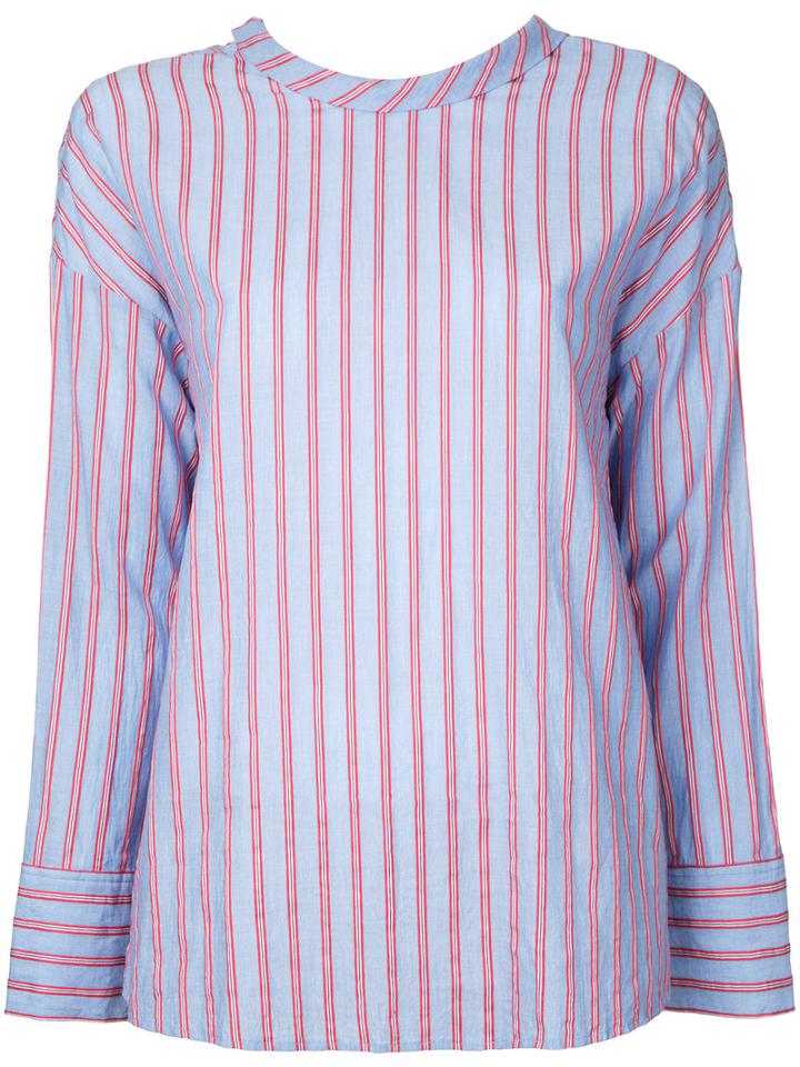 Cityshop Tie Back Stripe Shirt, Women's, Blue, Cotton