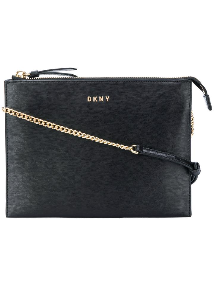 Dkny Flat Top-zip Crossbody Bag - Black