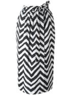 Diesel Zig Zag Pattern Skirt, Women's, Size: Small, Black, Polyester