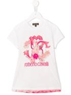 Roberto Cavalli Kids Logo Print T-shirt, Girl's, Size: 12 Yrs, White