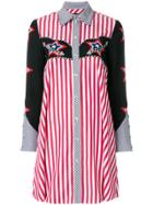 House Of Holland Striped Shirt Dress - Red