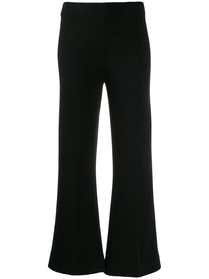 Circus Hotel Cropped Flared Trousers - Black