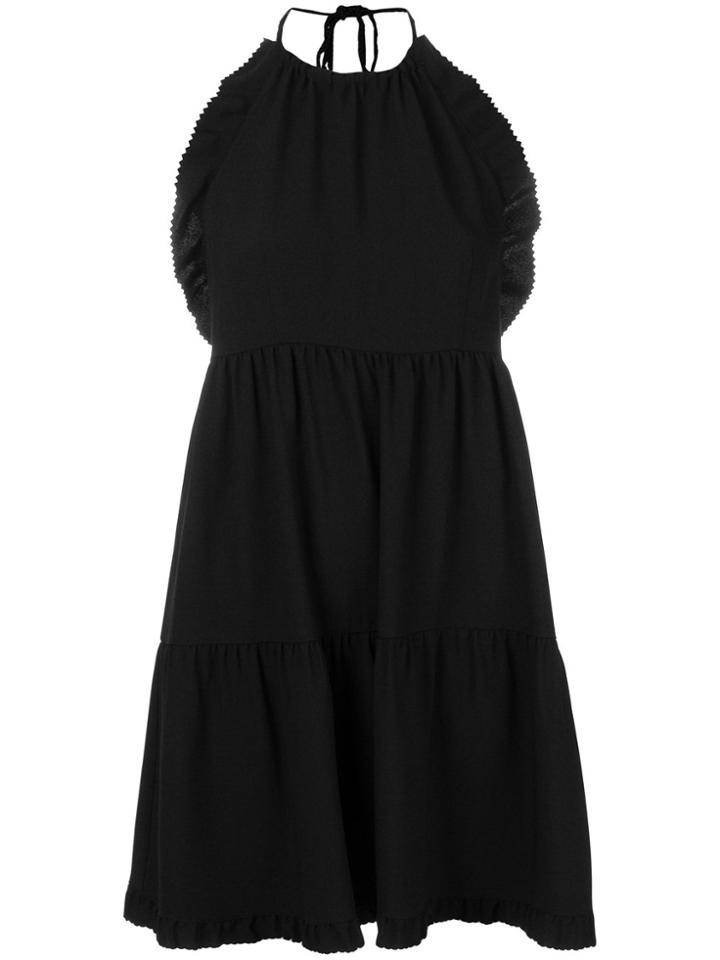 Red Valentino Gathered Halter-neck Dress - Black