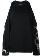 Misbhv - Cold-shoulder Printed Top - Women - Cotton - S, Black, Cotton