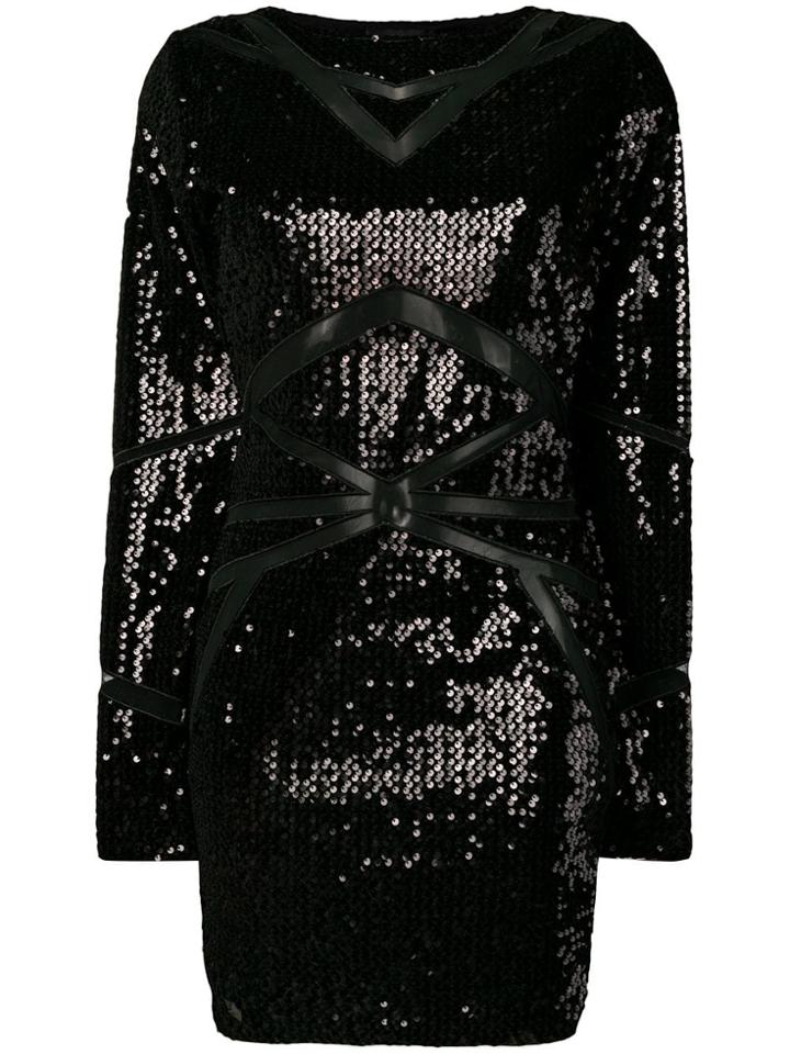 Philipp Plein Sequinned Mini Dress - Black