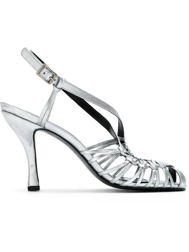 Reinaldo Lourenço Kitten Heel Sandals - Metallic
