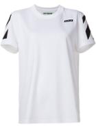 Off-white Embroidered Logo T-shirt, Women's, Size: Medium, White, Cotton/polyester/viscose