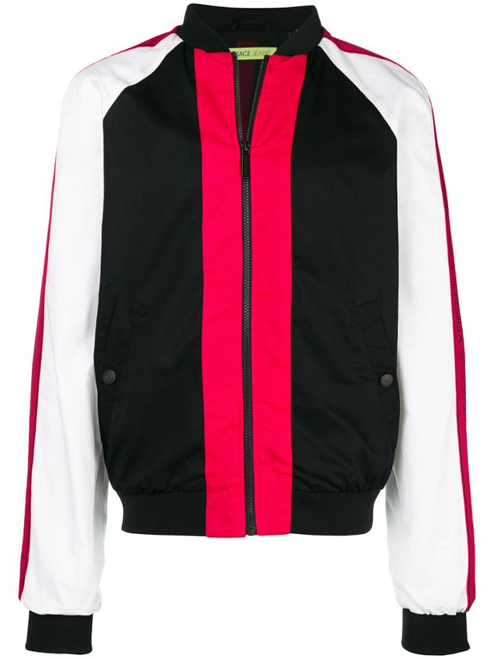 Versace Jeans Colour Block Bomber Jacket - Black