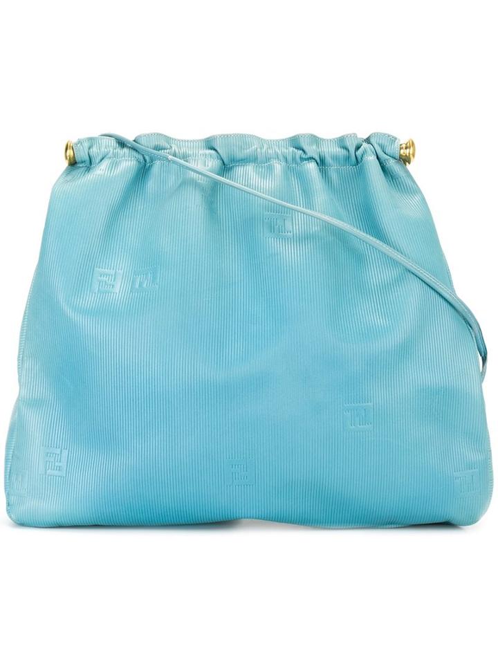 Fendi Vintage Bucket Shoulder Bag, Women's, Blue