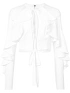 Patbo Ruffle Sleeve Cropped Top - White