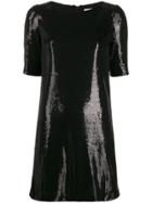 Blanca Sequin Embroidered Mini Dress - Black