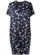 Knott Butterfly Pattern Shift Dress - Blue