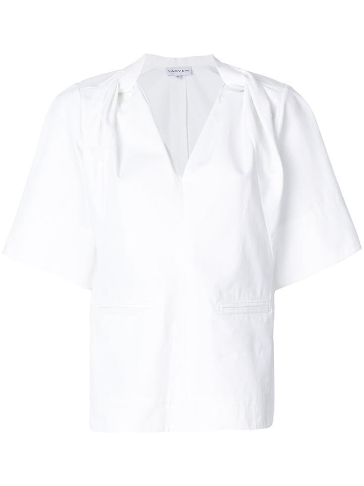 Carven Draped Detail Blouse - White