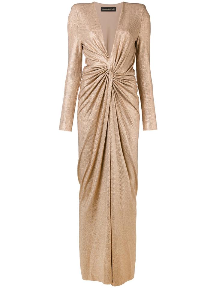 Alexandre Vauthier Metallic Draped Gown - Nude & Neutrals