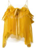 Rochas Pleated Bow Cami - Yellow