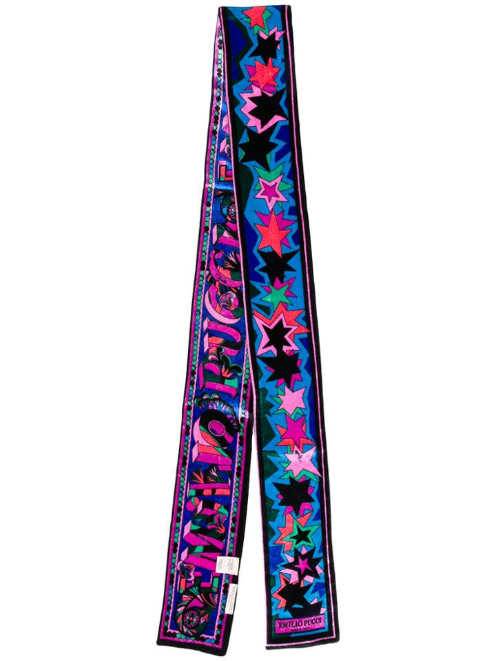 Emilio Pucci Star Printed Scarf - Blue